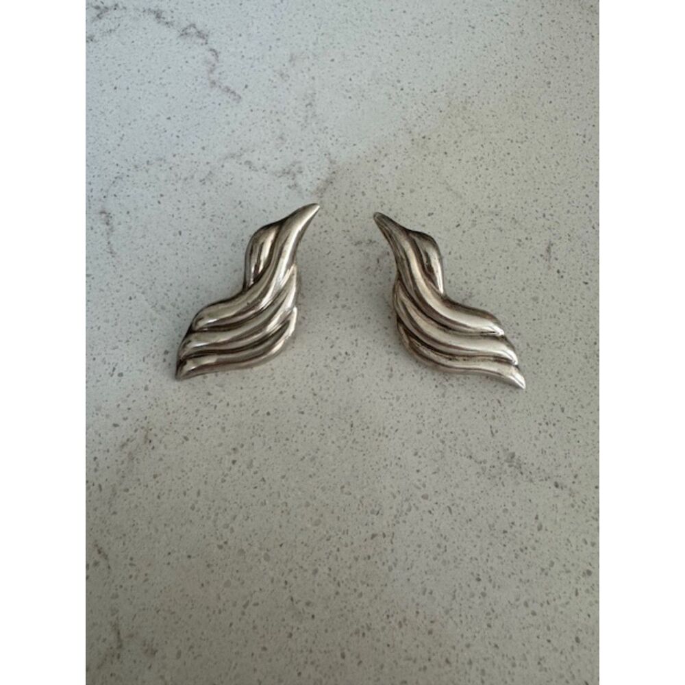 Sterling Silver earrings, Vintage ornate made in Mexico, 925